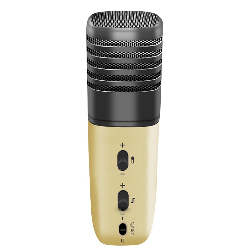 屁颠虫HIFIERMC-908手机麦克风 全民K歌神器唱吧手机电脑有线话筒 内置声卡 苹果+安卓通用 金色3.5 接口