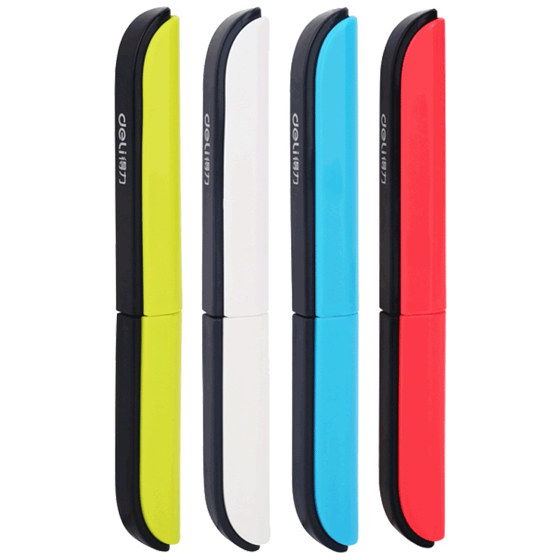 得力(deli)0600彩色便携式小剪刀3把 迷你手工学生用创意剪刀 小号折叠笔形剪刀 安全随身携带