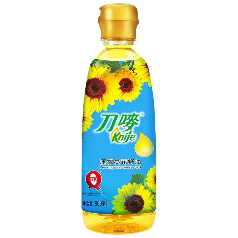 刀唛葵花籽油900mL家用小瓶一级压榨非转基因高亚油酸植物食用油