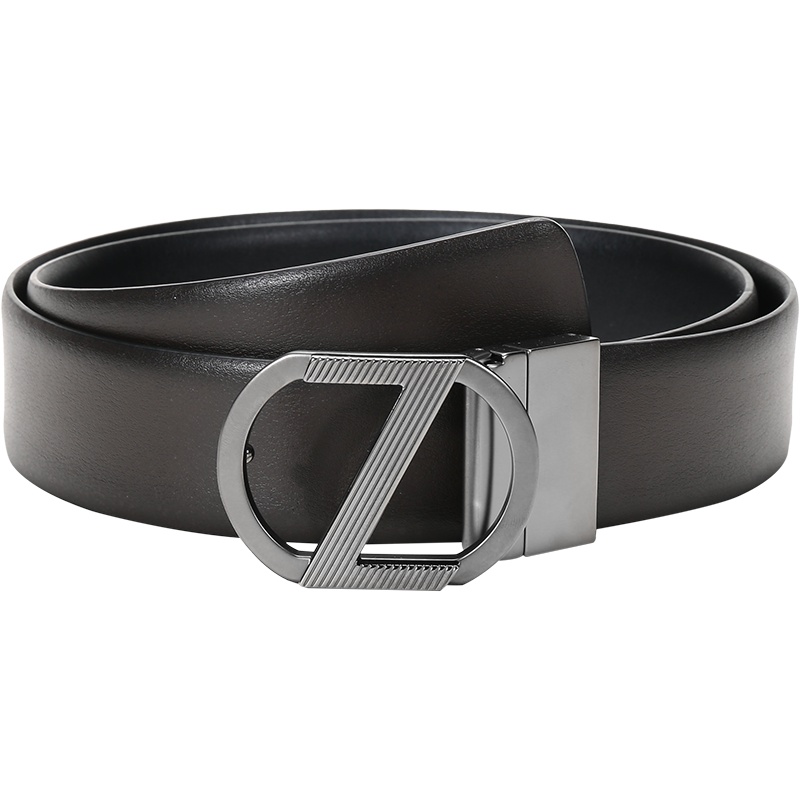 Z ZEGNA 杰尼亚 男士 牛皮革板扣式双面皮带腰带 BVRI1A J1104A