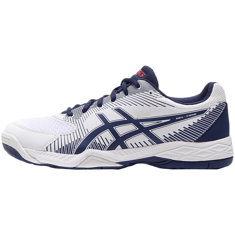 ASICS亚瑟士男子排球鞋缓震GEL-TASK运动鞋B704Y-100 B704Y-100白色+蓝色