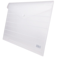 得力(deli)8302透明按扣文件袋A4加厚磨砂质感文件袋 条纹透明按扣资料袋 白色 10个装