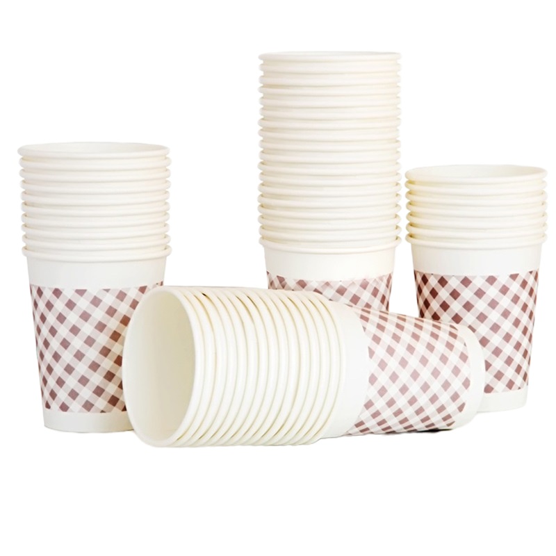 得力(deli) DT 9570 加厚一次性纸杯250ML(9盎司) 50只包 9570