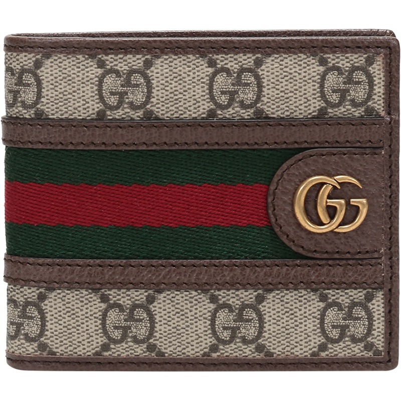 GUCCI 古驰 男士 织物配皮短款钱包钱夹 597606 96IWT