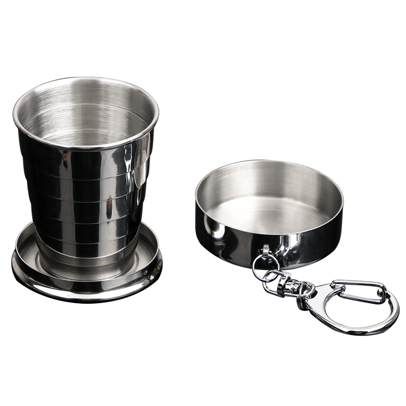 折叠水杯不锈钢便携式可伸缩旅行压缩杯子可装沸水耐高温漱口杯MS-326