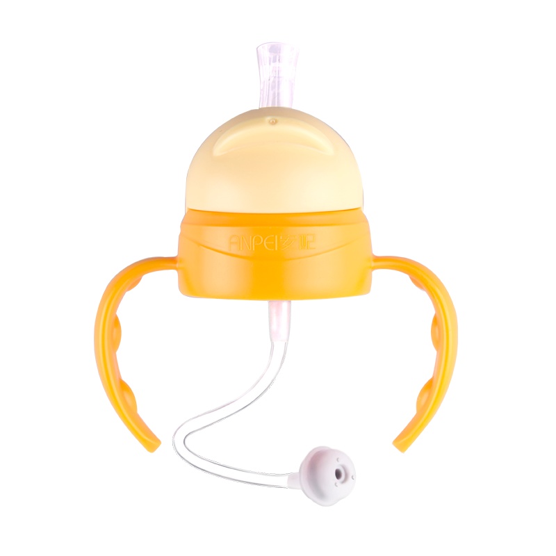 安配奶瓶转换学饮杯吸管组带重力球贝亲玻璃PPSU宽口奶瓶吸管配件AP3028-橘色