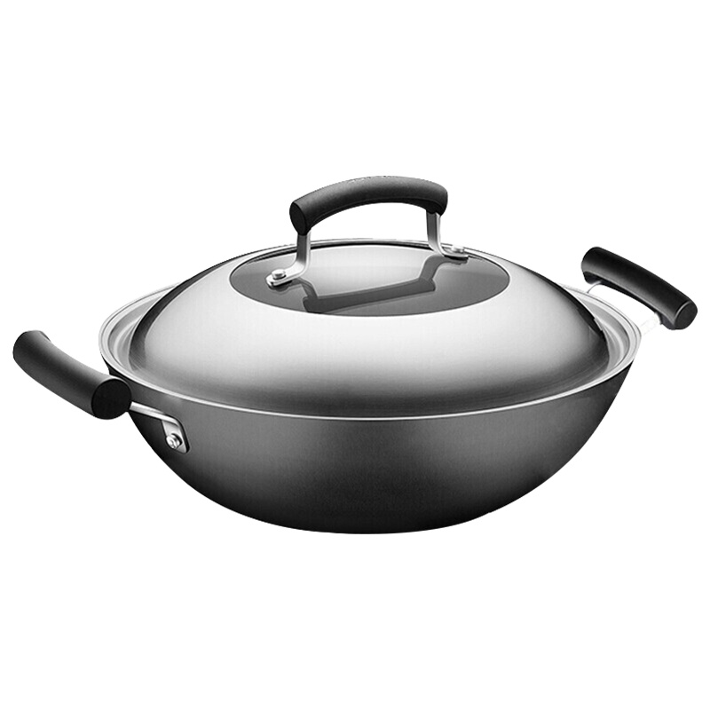 苏泊尔臻铁真不锈铸铁炒锅.钢玻盖40cmFC40Z3