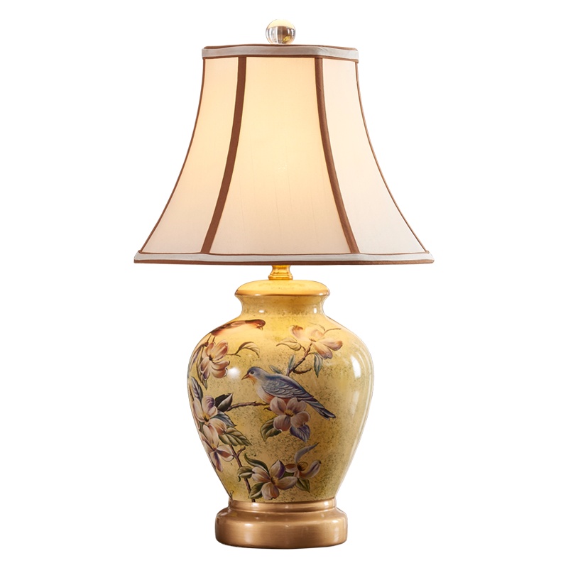 美式乡村小台灯卧室床头灯欧式创意陶瓷简约现代客厅温馨结婚婚房