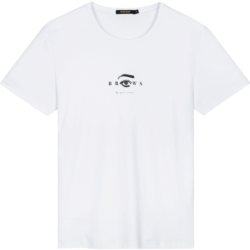 千纸鹤男士纯棉字母短袖T恤男2020夏季青年圆领纯色上衣20409