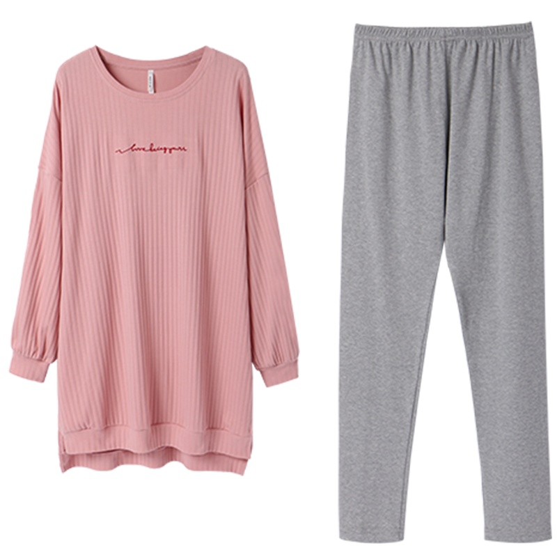 安之伴特卖针织棉紧赛双面抽针布长袖女套装31931721563