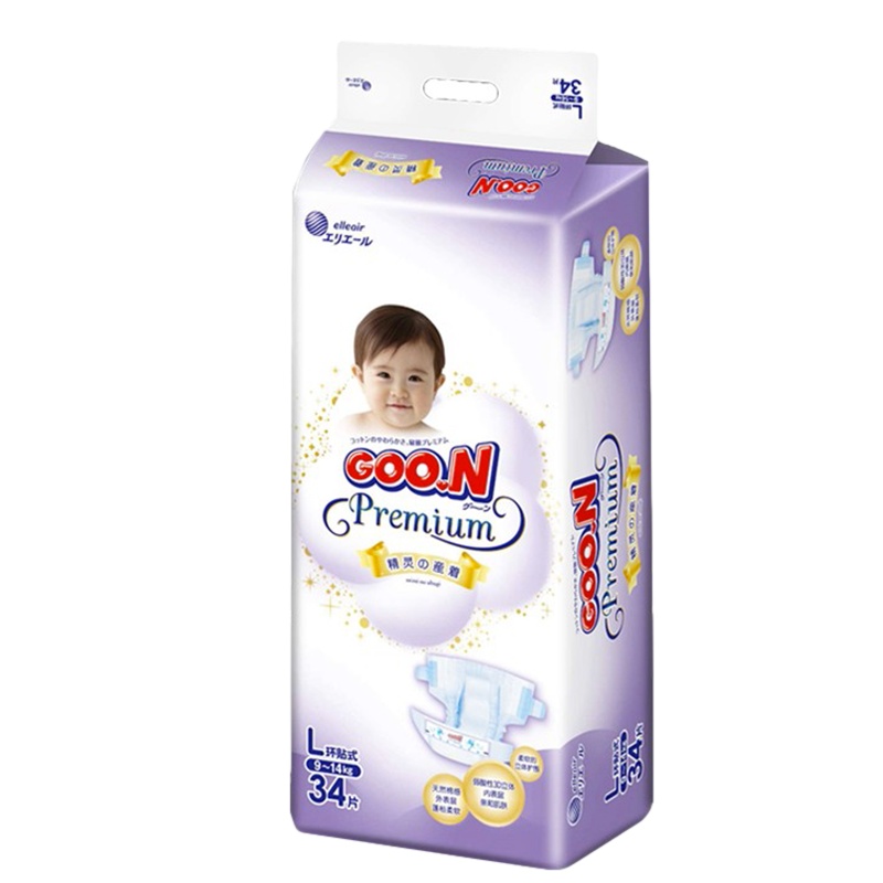 大王(GOO.N)精灵系列婴儿纸尿裤 新生儿宝宝尿不湿 纸尿裤L34片(9-14kg)[清仓特价]