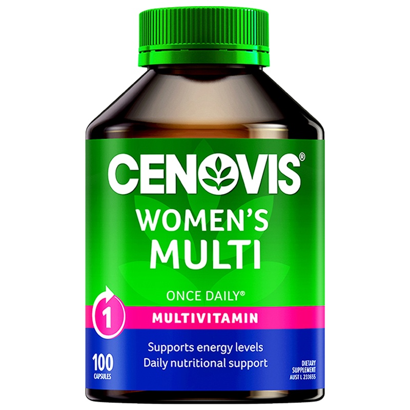 Cenovis女士复合维生素胶囊100粒/瓶装 澳洲进口女性调理身体维c维b多种补充内服 特含月见草油