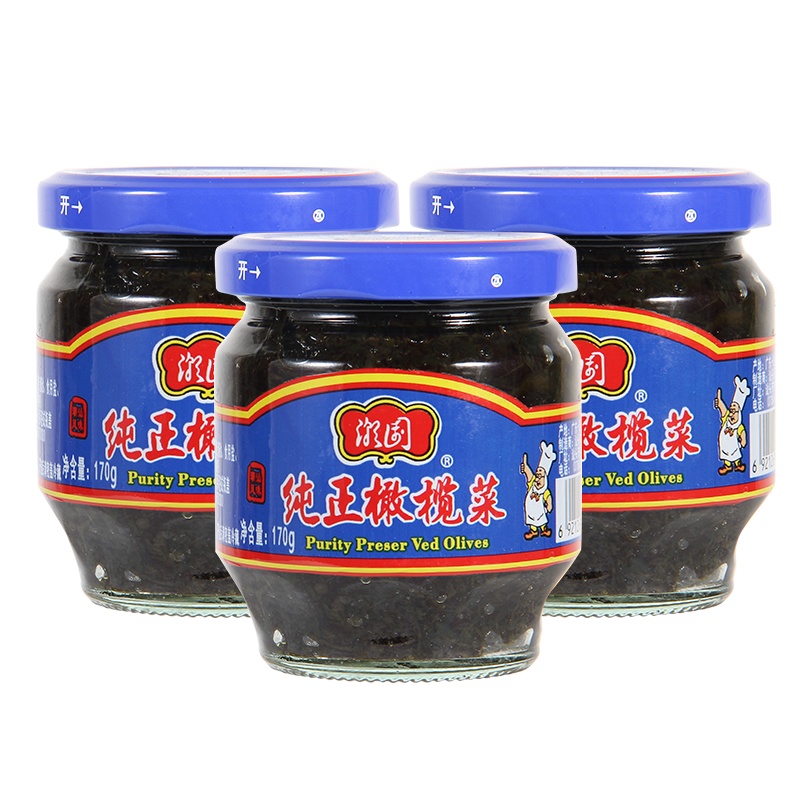 潮园橄榄菜170g*3瓶 下饭菜咸菜榨菜泡菜腌制菜拌面泡面好搭档