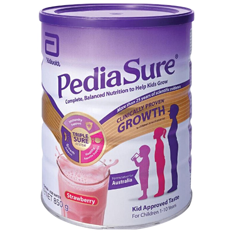 澳洲发/3罐装-雅培(Abbott)小安素儿童成长奶粉长高长壮850g/罐草莓味1-10岁进口特殊配方奶粉