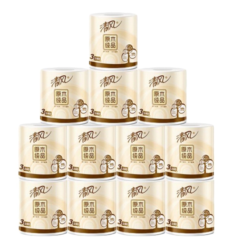 清风 16012 卫生纸 卷纸 纸制品 110*100mm（3层）240段/卷 12卷/提