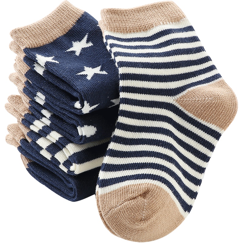 Curbblan卡伴婴童袜儿童袜子棉质尺码待选透气儿童加厚学生袜春夏秋冬季四季款儿童棉袜卡通5双适合1-12岁