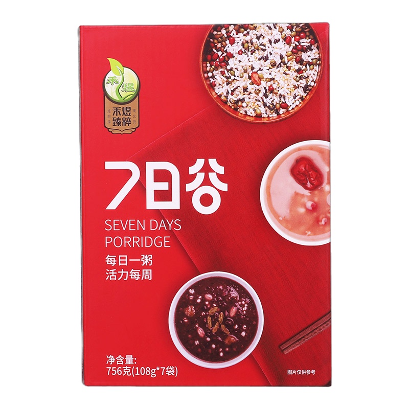 禾煜 7日谷 五谷杂粮粥料756g（ 黑米 红豆 薏米仁 小黄米 红枣 百合干 花生仁 八宝粥料）