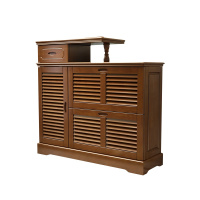 月影梳桐新中式实木翻开对开鞋柜门厅柜隔断柜多功能储物双色可选