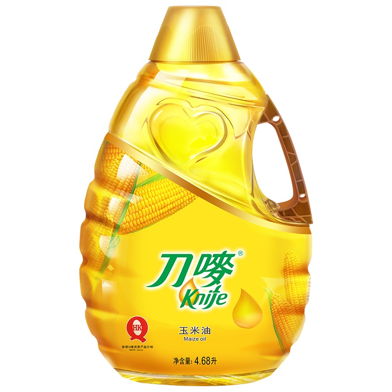 刀唛4.68L玉米油非转基因烘焙胚芽粟米油压榨植物老人小孩食用油