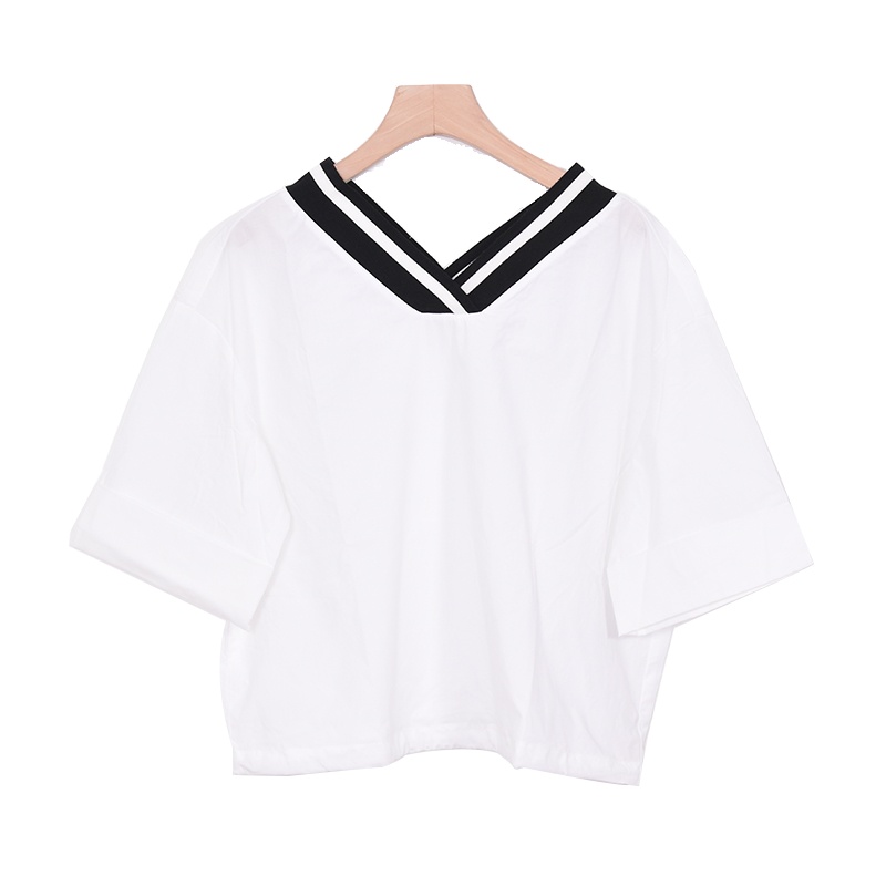 A&D韩版宽松气质衬衫不规则遮肚ins休闲百搭衬衫