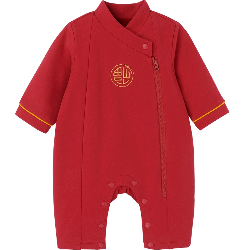 英氏婴儿宝宝保暖连体衣新年系列秋冬新款哈衣爬服 11093374