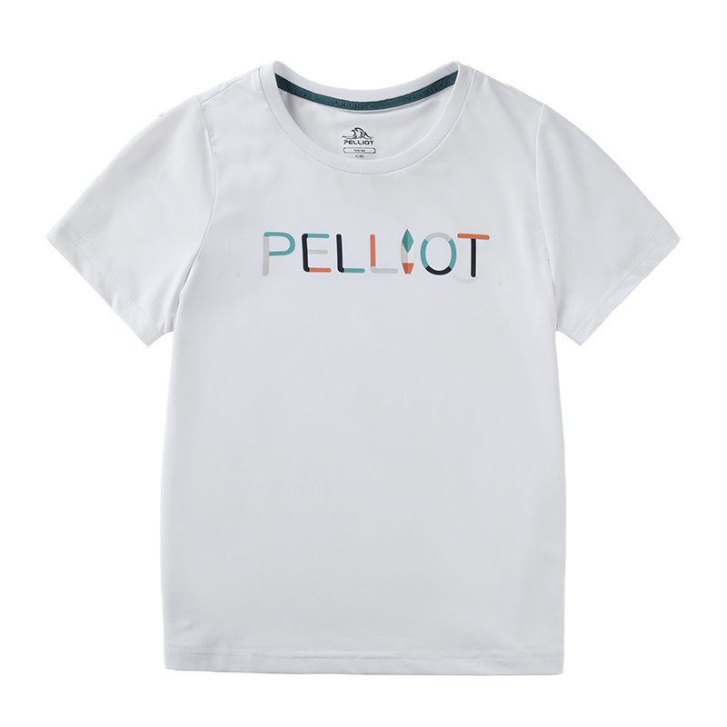 伯希和户外儿童短袖T恤新款夏季薄款男女童印花圆领弹力快干上衣