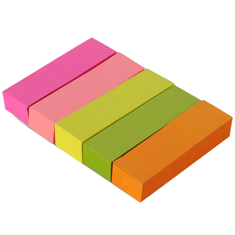 得力(deli)7154荧光贴百事贴便签贴N次贴彩色贴5色告示贴500张/包不干胶标贴50*15mm