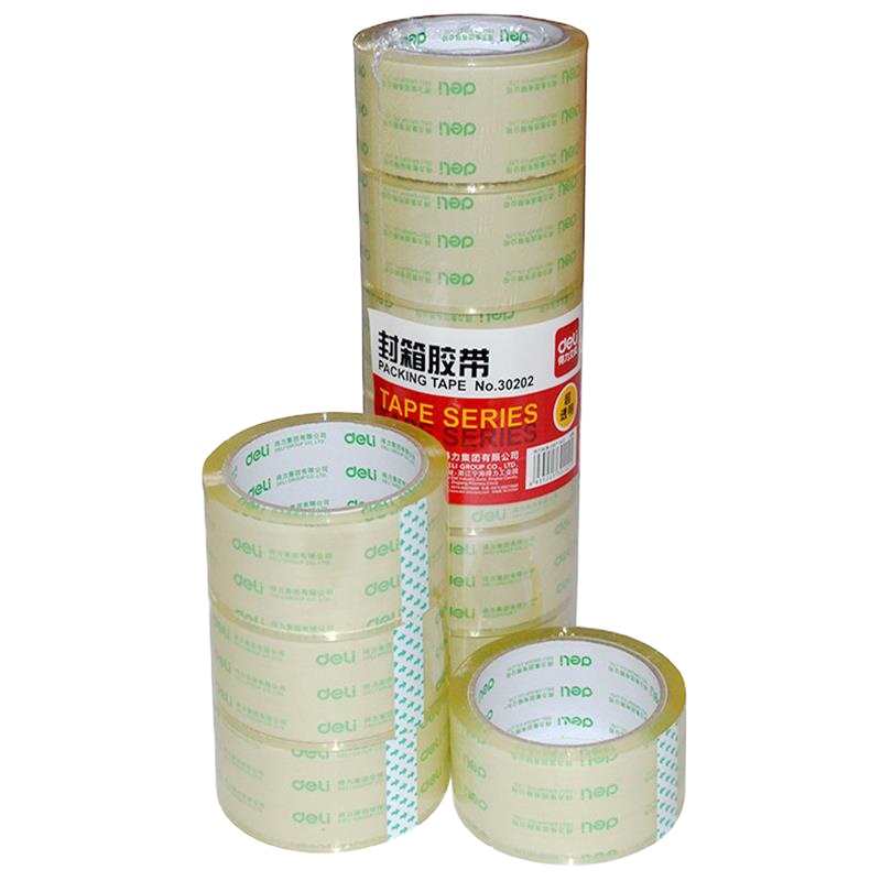 得力 30202 48mm*50y 透明胶带 封箱胶带 打包胶带 2卷装