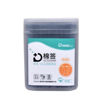 棉签 黑色棉签掏耳朵用棉棒双头非木棒纸杆化妆清洁棉签耳勺款掏耳朵 圆头尖头清洁化妆棉签