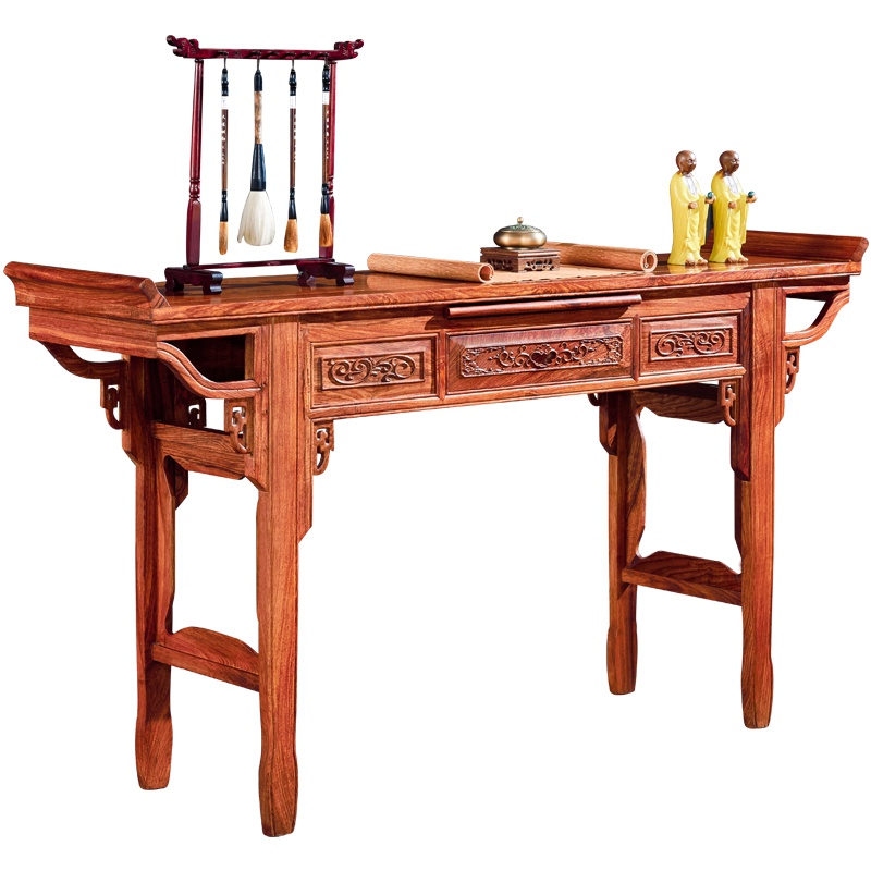 周家庄 红木家具非洲花梨(学名:刺猬紫檀)实木条案 香案 佛台 玄关翘头 新中式供桌