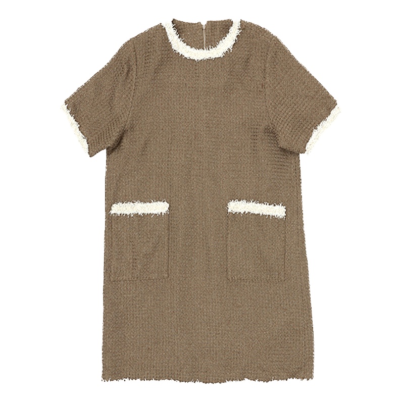 ENJOY'ME连衣裙20女装春季新品法式复古小香风短袖