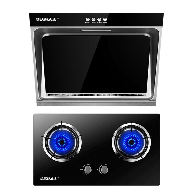 生活好太太 816+AY299大面板侧吸式抽油烟机燃气灶套装吸油烟机侧吸式油烟机百搭户型钢化玻璃排烟机套装(不提供安装)