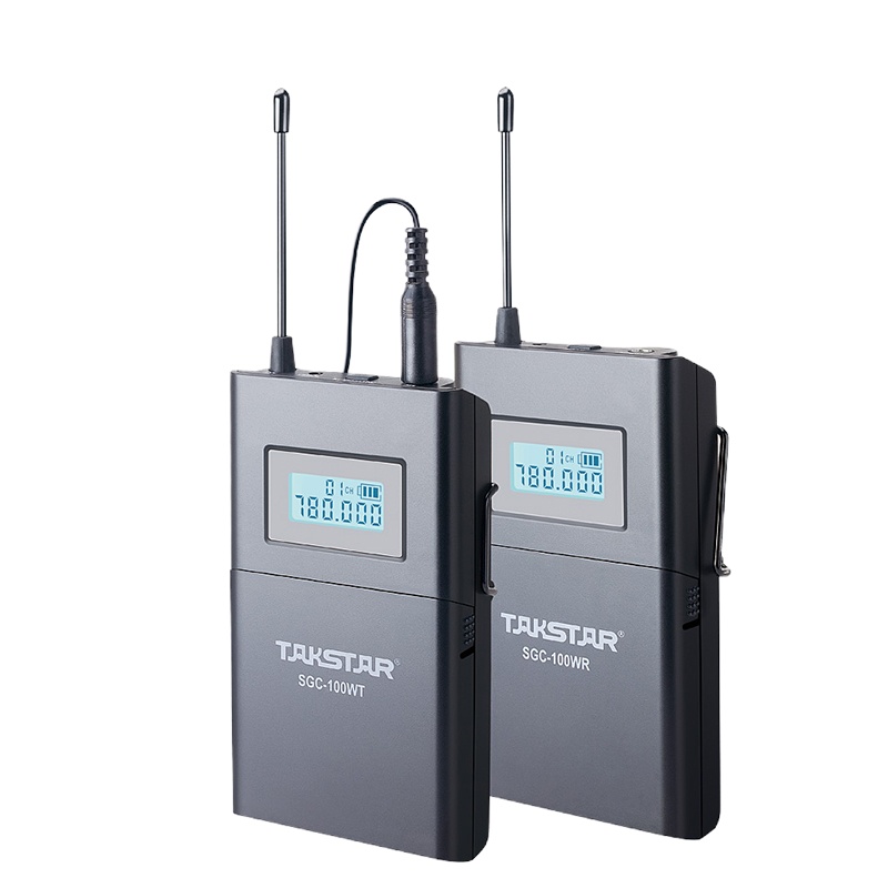 得胜(TAKSTAR)SGC-100W 单反相机采访话筒 无线领夹式采访麦 现场直播采访摄像机录收音话筒 黑色
