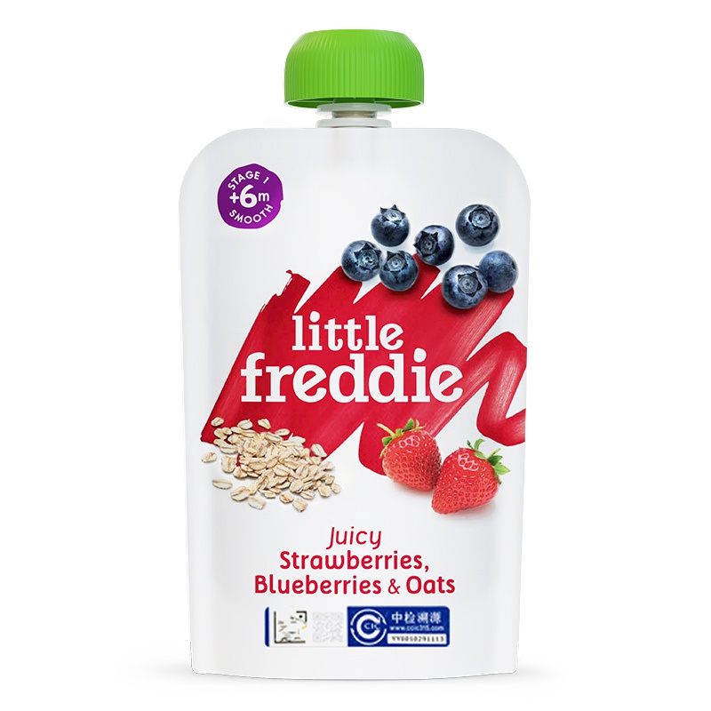 little freddie 小皮谷物蓝莓草莓香蕉泥100g袋装 蔬果泥 适用年龄6个月以上