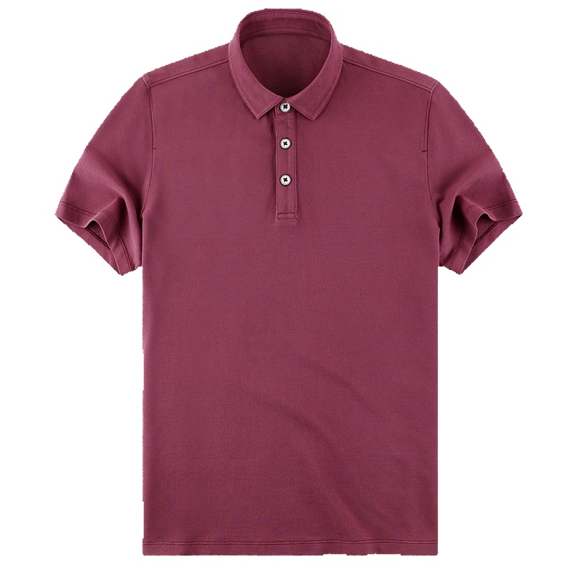 布先生纯棉短袖T恤 翻领纯色简约男式上衣爸爸 AT10426