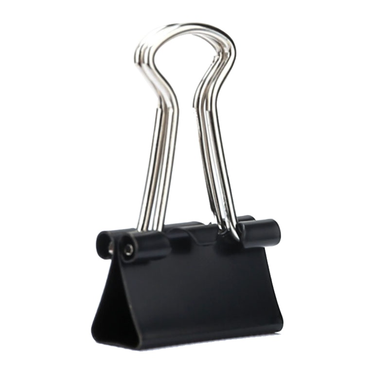 得力 8566 长尾夹票夹15mm 小号金属燕尾夹黑色 60只一筒 3盒装(单位:件)