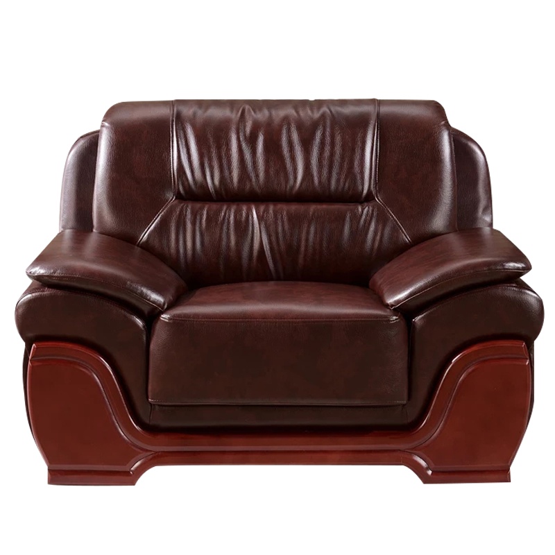 富和美皮艺沙发办公沙发接待会客办公室家具办公单人位沙发59