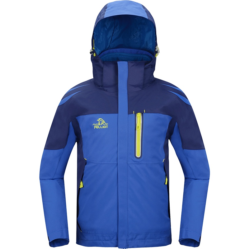 伯希和PELLIOT儿童冲锋衣 男童女童三合一防风保暖两件套抓绒外套