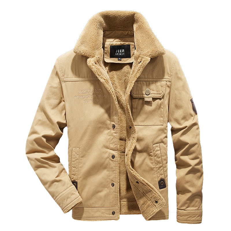 Jeep吉普棉衣男士外套棉服男装加厚加绒休闲保暖大码中年冬季棉袄