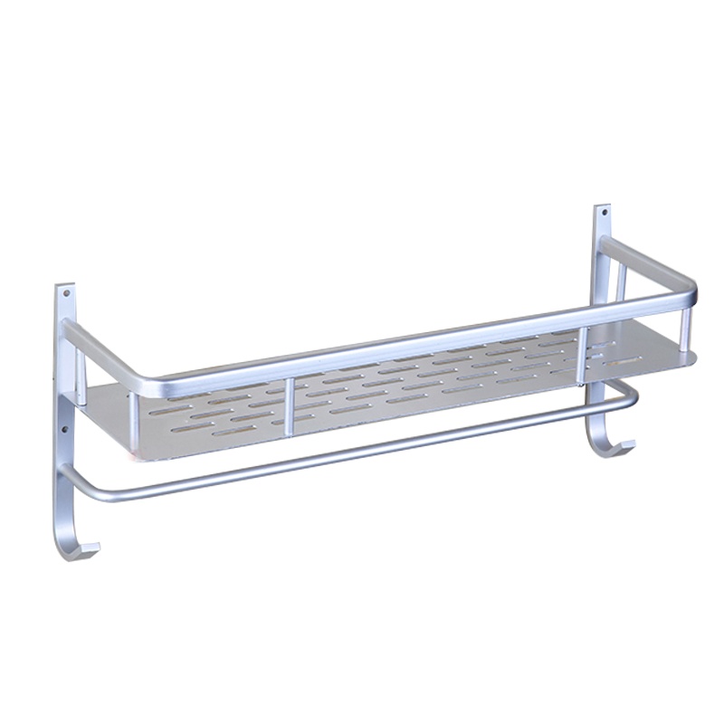 卫浴置物架太空铝挂件浴室卫生间收纳架吸壁式三角架子壁挂托盘架收纳架带钩