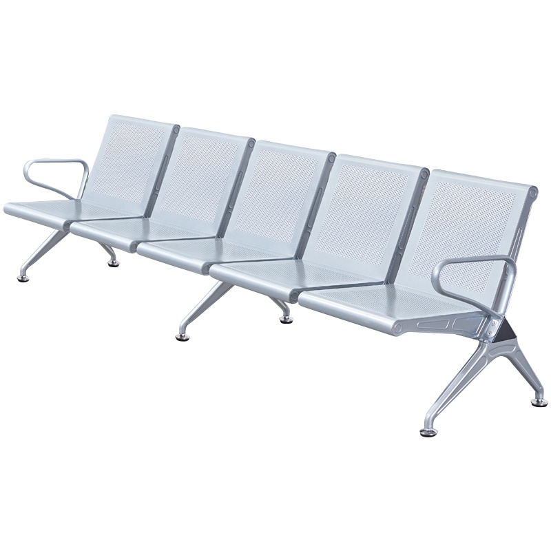 铭威盾三人位加固排椅医院候诊椅输液椅休息联排公共座椅机场椅等候椅不锈钢加厚加固五人位(无皮垫)