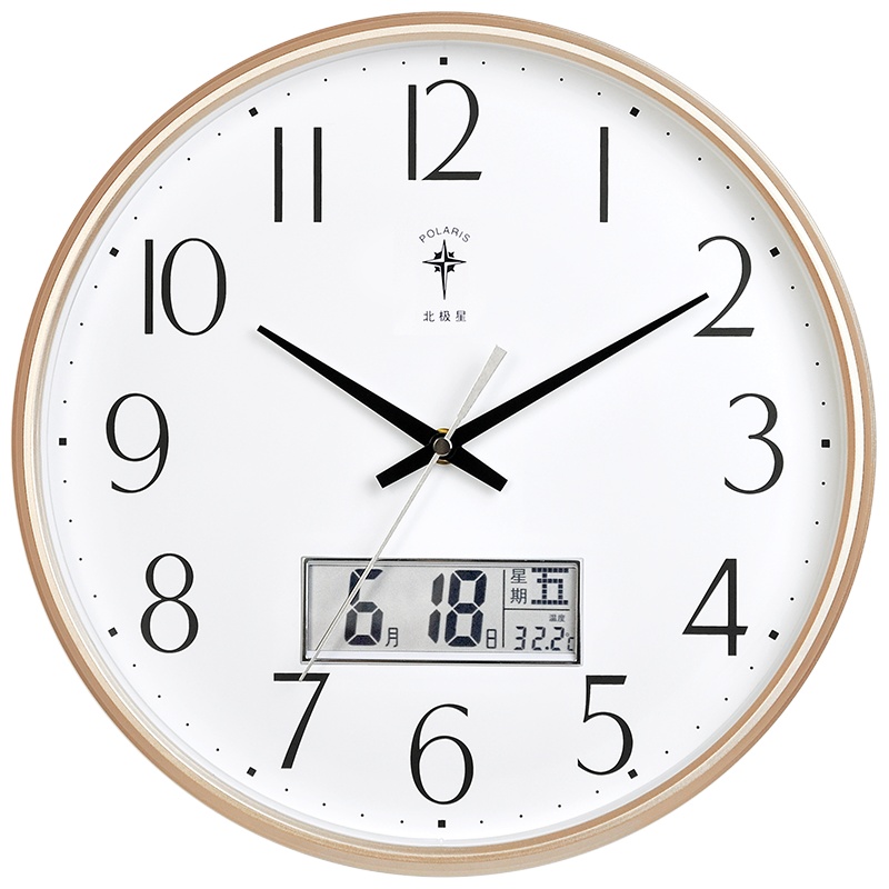北极星(POLARIS)挂钟钟表客厅时钟石英钟创意大气静音家用客厅卧室装饰时尚现代简约轻奢北欧挂表