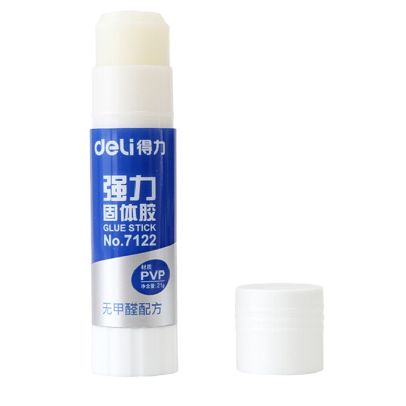 得力7122固体胶棒PVP胶棒无甲醛粘性好21g12支/盒