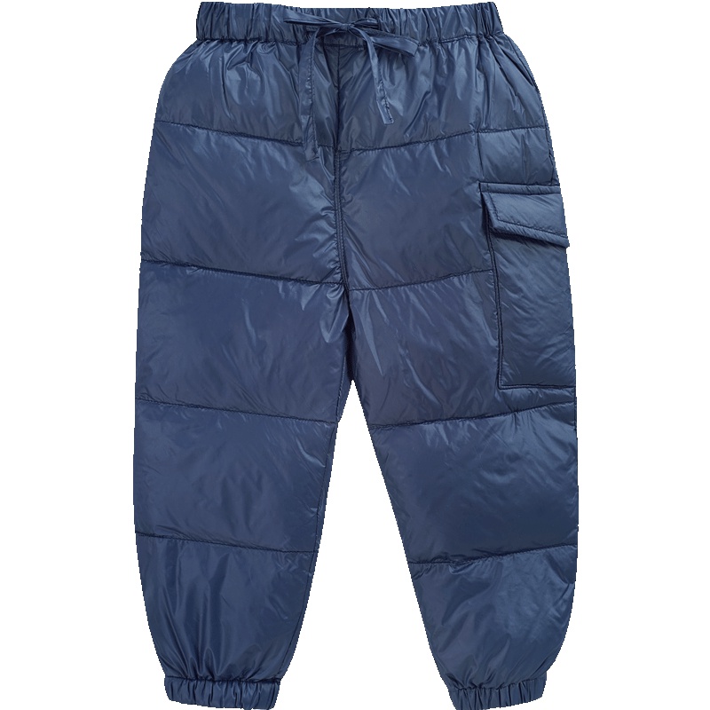 婴姿坊男童女童松紧收脚长裤纯色休闲羽绒裤 5色可选 80-120cm 1-6岁 含90%白鸭绒