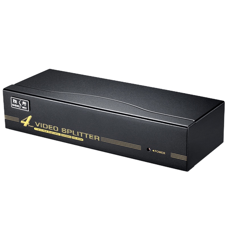 胜为(shengwei) VS-5004 铁壳4口配原装线 VGA分配器 单位:台<台>黑色 一分四分频器