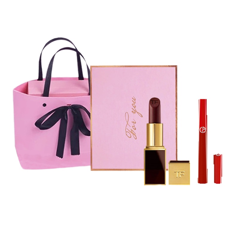 彩妆套装 阿玛尼丝绒哑光口红唇釉6.5ml #405+Tom Ford tf黑金黑管唇膏口红#80[送礼优选 热卖组合]