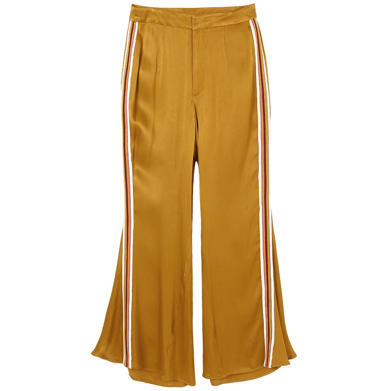 马克华菲女装2019夏新阔腿裤九分裤韩版显瘦休闲垂感宽松直筒裤