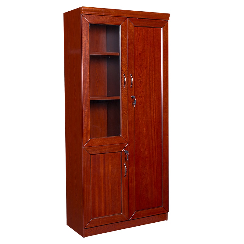 [红心家居]办公室资料柜档案柜2门文件柜油漆书柜实木贴皮书橱柜