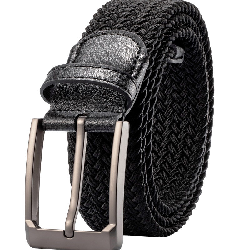 柒牌男士腰带多色时尚弹力针织编织裤带百搭休闲针扣送礼礼盒装