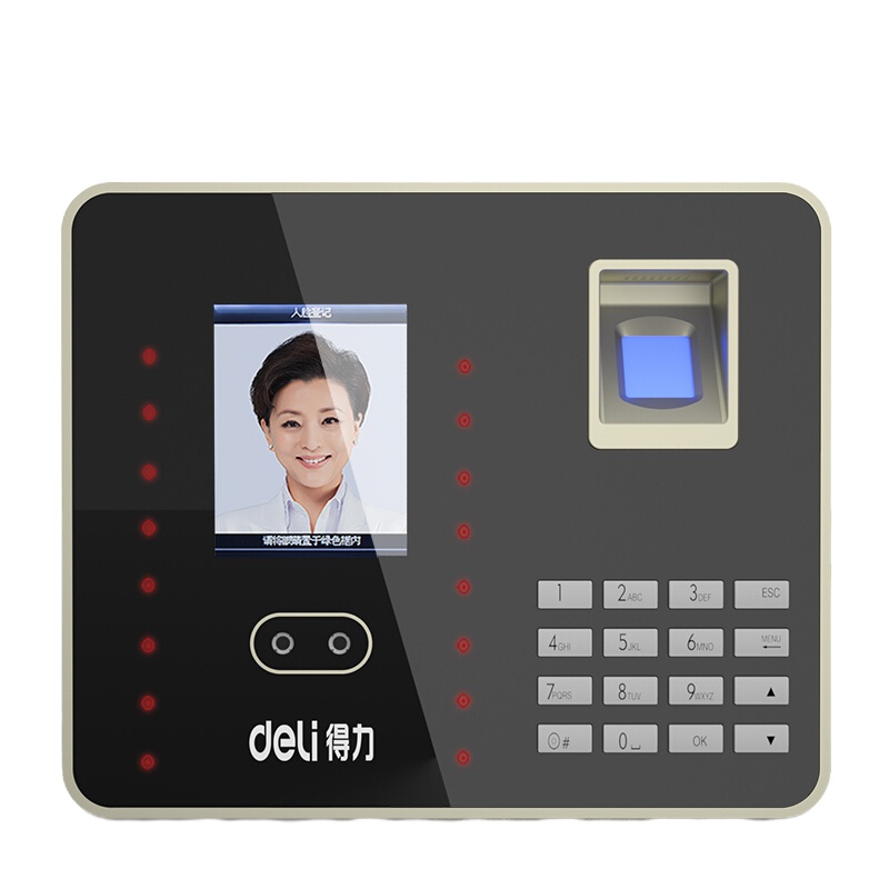 得力(deli) 人脸指纹混合考勤机3969Z 银色 单台装